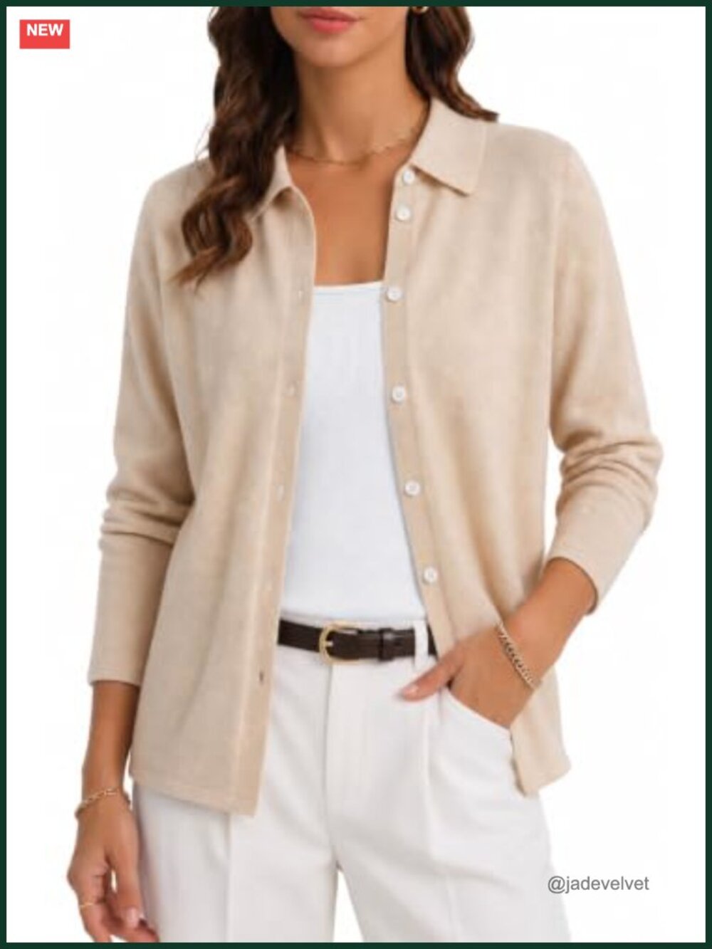 Women's Collared Button Down Cardigan Long Sleeve Knit Sweater